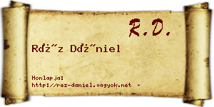 Réz Dániel névjegykártya
